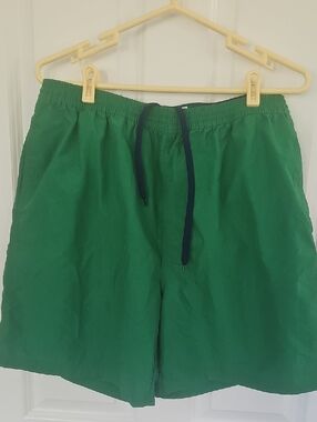 Men's Green Swim Trunks with Drawstring